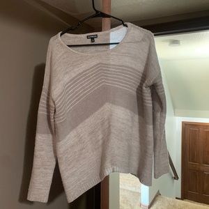 Express Cream Striped Sweater